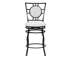 Newton White & Black Upholstered Faux Leather Adjustable Stool 19 Newton White & Black Upholstered Faux Leather Adjustable Stool -Furniture Series Sales 810543346 A0 2