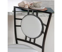 Newton White & Black Upholstered Faux Leather Adjustable Stool 18 Newton White & Black Upholstered Faux Leather Adjustable Stool -Furniture Series Sales 810543346 A2 8