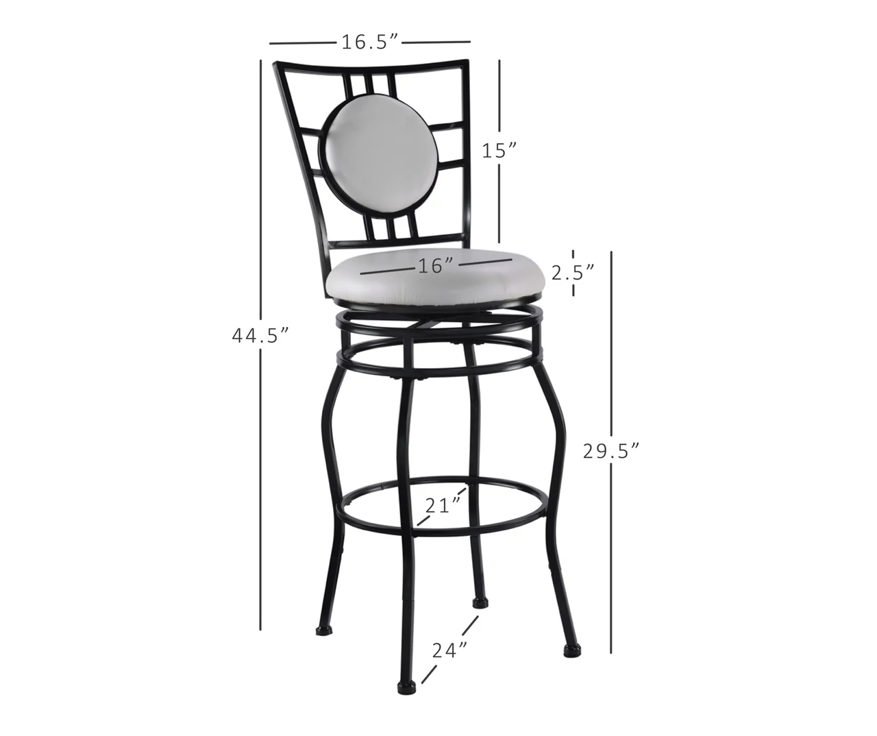 Newton White & Black Upholstered Faux Leather Adjustable Stool 13 Newton White & Black Upholstered Faux Leather Adjustable Stool - Image 11