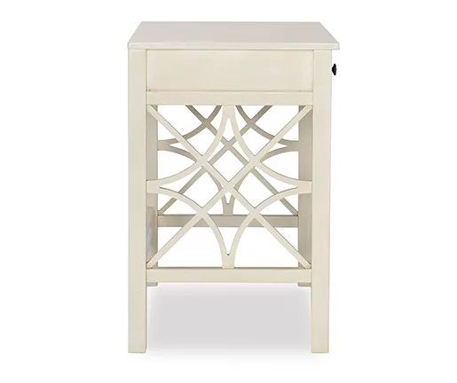 Brynn Antique White Geometric Writing Desk 6 Brynn Antique White Geometric Writing Desk - Image 4