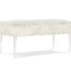 Cara White Faux Fur Acrylic Leg Bench 1 Cara White Faux Fur Acrylic Leg Bench -Furniture Series Sales 810543373 1