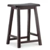 Maury 24" Dark Brown Wooden Saddle Stool -Furniture Series Sales 810543379 1