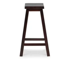 Maury 24" Dark Brown Wooden Saddle Stool -Furniture Series Sales 810543379 5