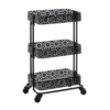 Mabry Black 3-Tier Pierced Floral Rolling Cart -Furniture Series Sales 810543382 1