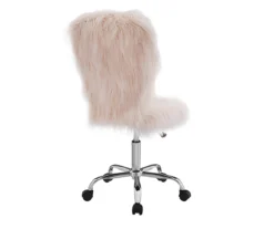 Comfort Home Blush Pink Faux Fur Swivel Chair -Furniture Series Sales 810543388 4