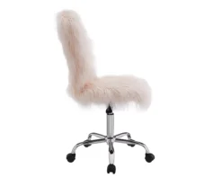 Comfort Home Blush Pink Faux Fur Swivel Chair -Furniture Series Sales 810543388 5