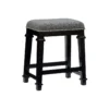 Clark Black & White Upholstered Tweed Backless Counter Stool -Furniture Series Sales 810543399 1