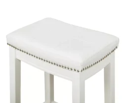 Brooke White Backless Nailhead Bar Stool -Furniture Series Sales 810543413 5
