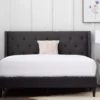 Isabelle Charcoal Upholstered Twin Wingback Bed -Furniture Series Sales 810547599 810547605 810547613 810547609 1 1