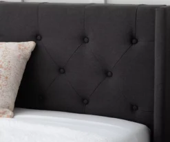 Isabelle Charcoal Upholstered Twin Wingback Bed -Furniture Series Sales 810547599 810547605 810547613 810547609 4