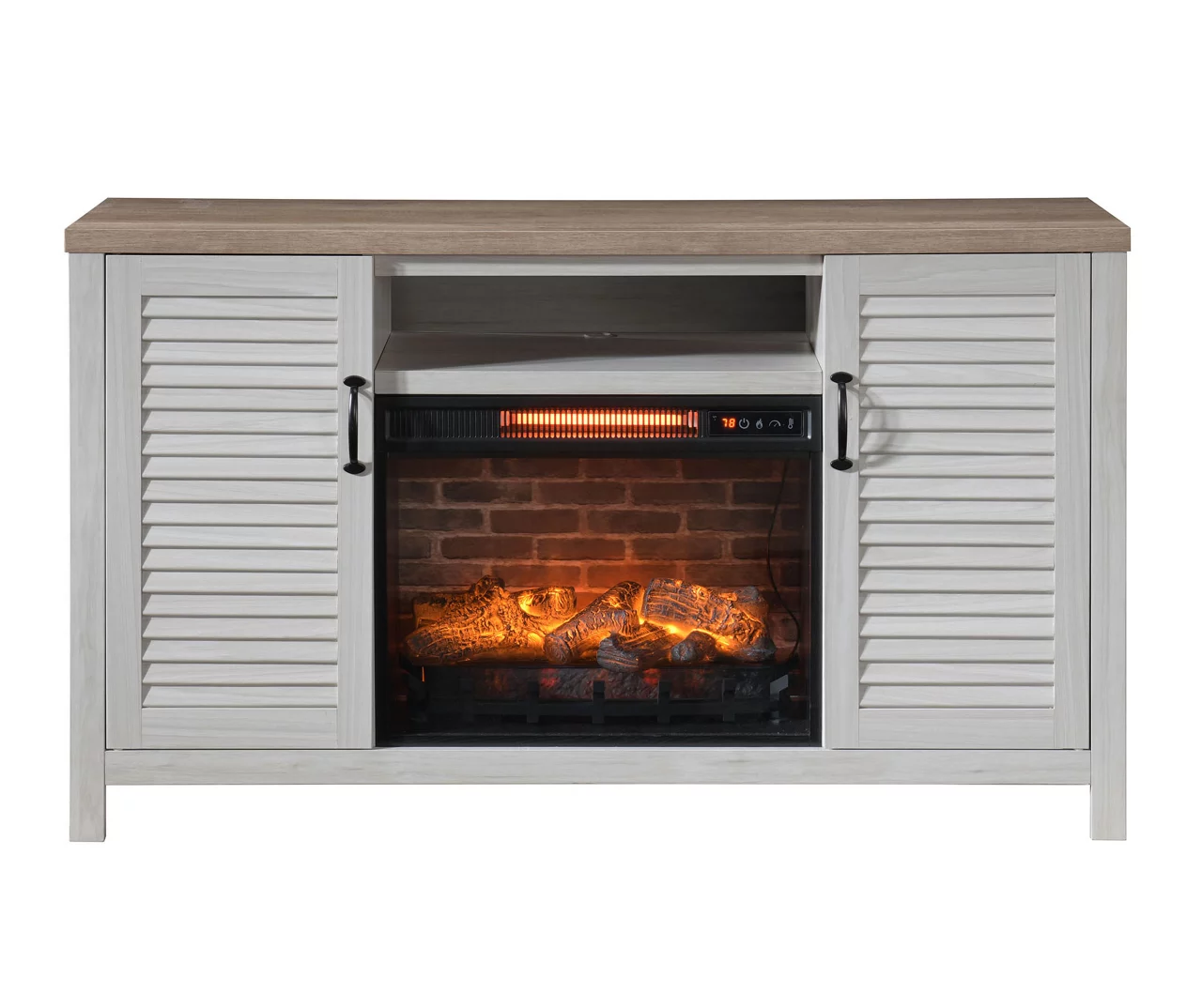 54" 2-Tone Shutter Door Electric Fireplace Console 3 54" 2-Tone Shutter Door Electric Fireplace Console