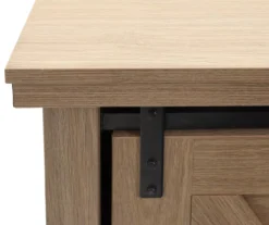 60" Light Brown Oak Barn Door Melamine Electric Fireplace 10 60" Light Brown Oak Barn Door Melamine Electric Fireplace -Furniture Series Sales 810571322 3