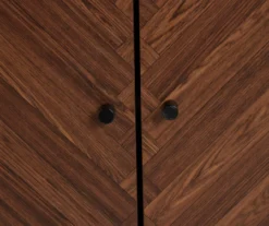 Walnut Chevron 2-Door Storage Cabinet -Furniture Series Sales 810584249 3