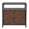 Walnut Chevron 2-Door Storage Cabinet -Furniture Series Sales 810584249 A0