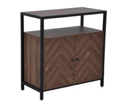 Walnut Chevron 2-Door Storage Cabinet -Furniture Series Sales 810584249 A1