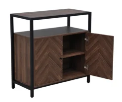 Walnut Chevron 2-Door Storage Cabinet -Furniture Series Sales 810584249 A7 3