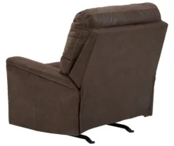 Navi Chestnut Faux Leather Rocker Recliner -Furniture Series Sales 810587485 2