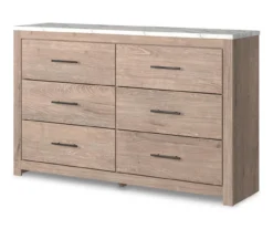 Senniberg Oak & Faux Calcutta 6-Drawer Dresser 15 Senniberg Oak & Faux Calcutta 6-Drawer Dresser -Furniture Series Sales 810589299 2