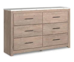 Senniberg Oak & Faux Calcutta 6-Drawer Dresser 11 Senniberg Oak & Faux Calcutta 6-Drawer Dresser -Furniture Series Sales 810589299 3