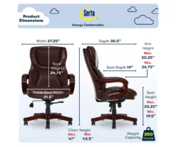 Serta Conway Big & Tall Bonded Leather Office Chair -Furniture Series Sales 810590315 6
