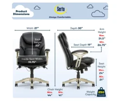 Claremont Black Bonded Leather Office Chair 19 Claremont Black Bonded Leather Office Chair -Furniture Series Sales 810590374 6