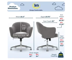 Valetta Gray Microfiber Office Chair -Furniture Series Sales 810590379 7