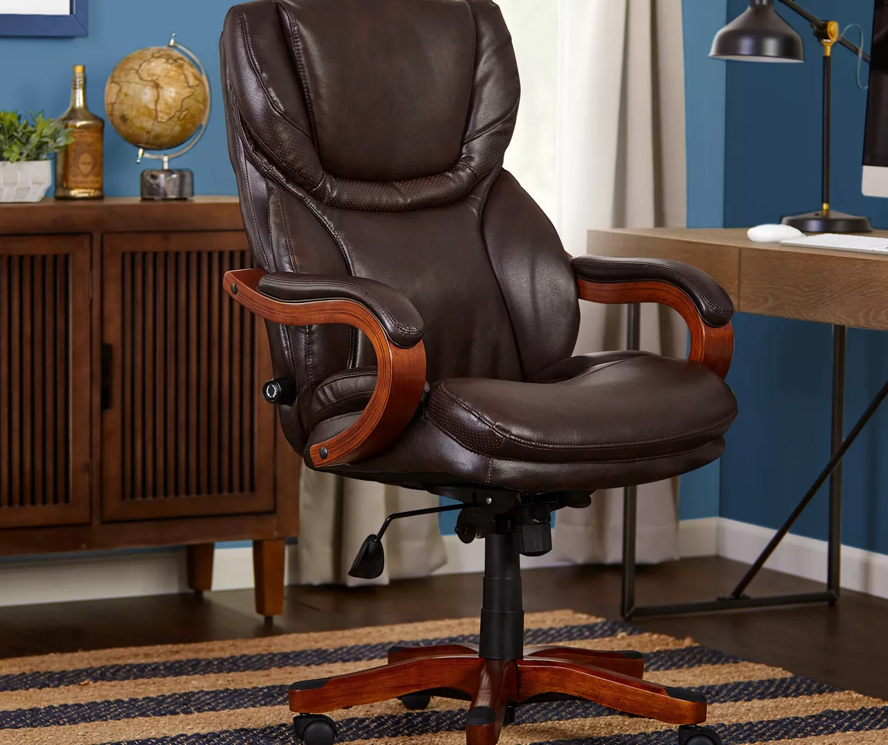 Conway Dark Brown Big & Tall Bonded Leather Office Chair 6 Conway Dark Brown Big & Tall Bonded Leather Office Chair - Image 4