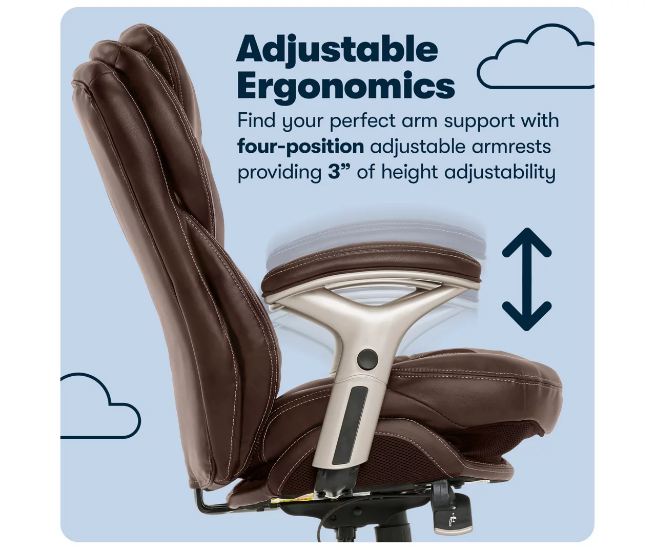 Claremont Chestnut Brown Bonded Leather Office Chair 12 Claremont Chestnut Brown Bonded Leather Office Chair - Image 10