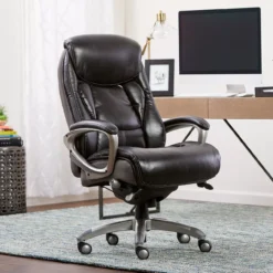 Lautner Gray Executive Bonded Leather Office Chair -Furniture Series Sales 810590397 21