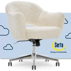 Valetta Cream Faux Fur Office Chair -Furniture Series Sales 810590414 11