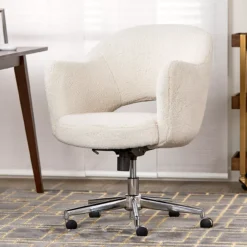 Valetta Cream Faux Fur Office Chair -Furniture Series Sales 810590414 21