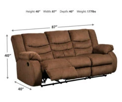 Tulen Chocolate Reclining Sofa 17 Tulen Chocolate Reclining Sofa -Furniture Series Sales 810594622 4