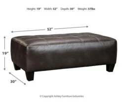Nokomis Charcoal Faux Leather Oversize Accent Ottoman -Furniture Series Sales 810594650 3