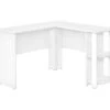White L-Shaped Corner Desk With Open Storage -Furniture Series Sales 810597220