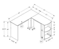 White L-Shaped Corner Desk With Open Storage -Furniture Series Sales 810597220 4