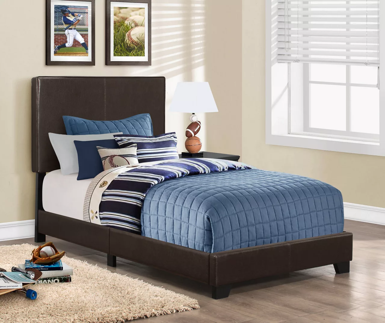 Monarch Faux Leather Twin Bed 6 Monarch Faux Leather Twin Bed - Image 4