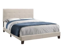 Monarch Linen Tufted Low Profile Bed -Furniture Series Sales 810598499 A0