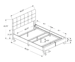 Monarch Linen Tufted Low Profile Bed -Furniture Series Sales 810598499 A7