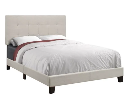 Monarch Linen Tufted Low Profile Bed -Furniture Series Sales 810598502 A0