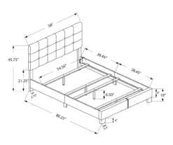 Monarch Linen Tufted Low Profile Bed -Furniture Series Sales 810598502 A7