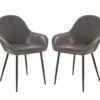 Mid-Century Modern Gray Faux Leather Dining Chairs, 2-Pack -Furniture Series Sales 810598715 A0 1 1