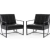 Glitzhome Modern Industrial Faux Leather Accent Chairs, 2-Pack -Furniture Series Sales 810598914 A0 1