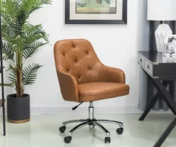 Caramel Brown Faux Leather Tufted Adjustable Office Chair 12 Caramel Brown Faux Leather Tufted Adjustable Office Chair -Furniture Series Sales 810598931 A0 3