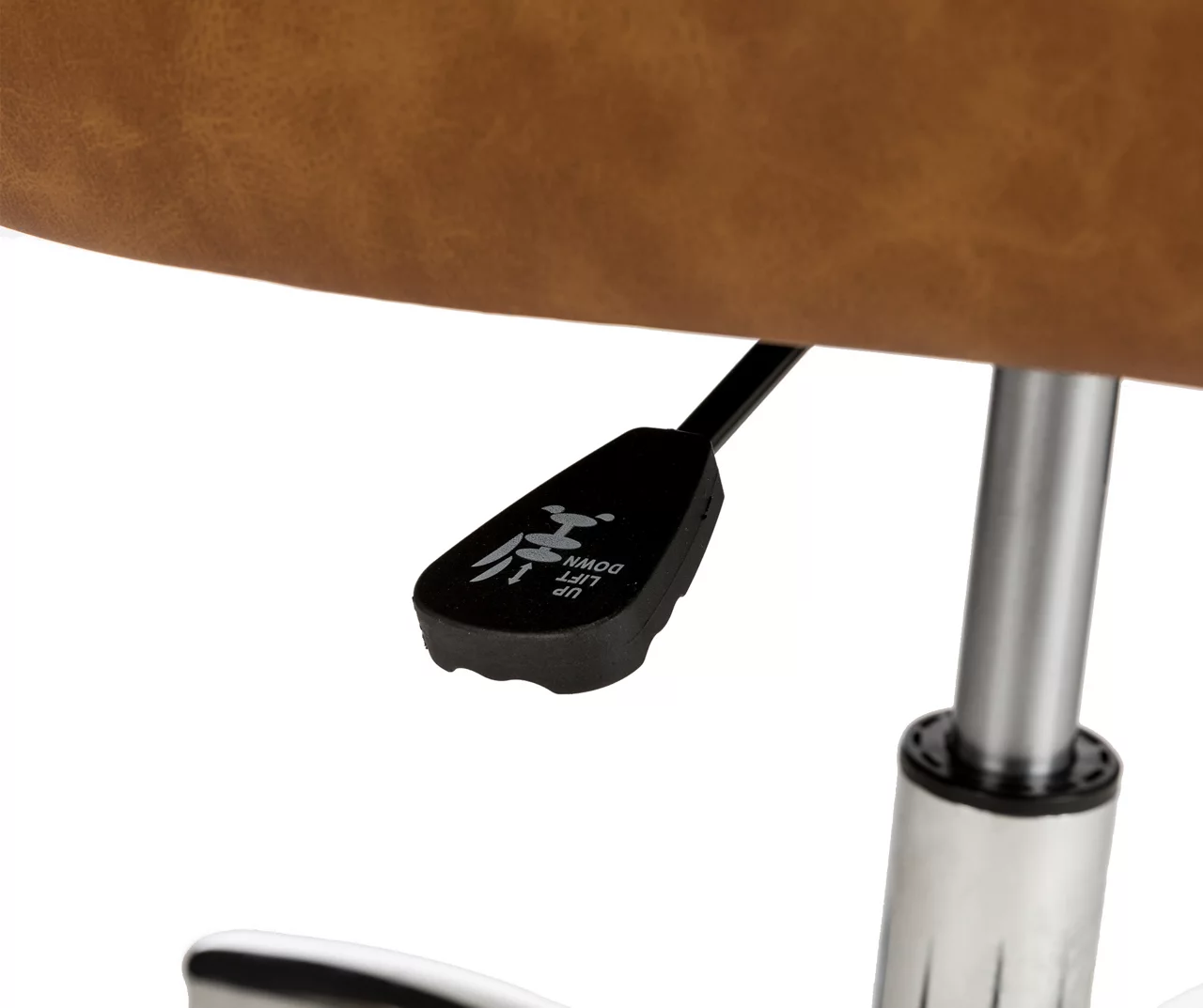 Caramel Brown Faux Leather Tufted Adjustable Office Chair 7 Caramel Brown Faux Leather Tufted Adjustable Office Chair - Image 5