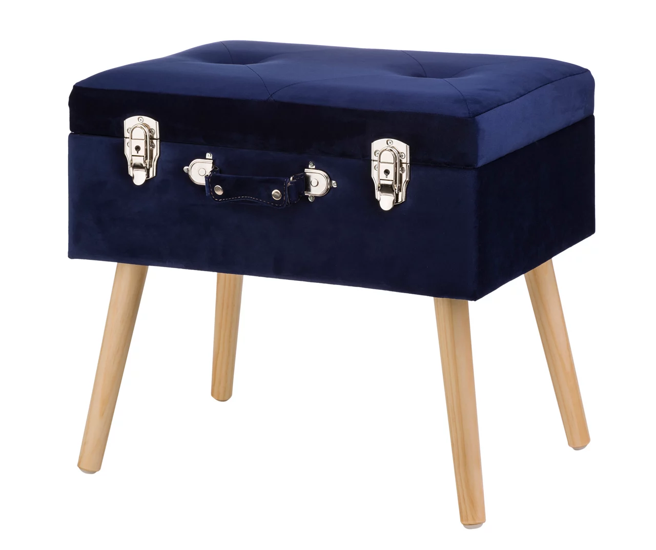 Glitzhome Velvet Suitcase Storage Stool 4 Glitzhome Velvet Suitcase Storage Stool - Image 2