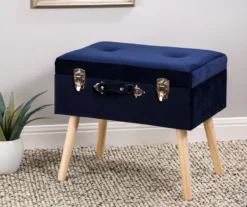 Glitzhome Velvet Suitcase Storage Stool 24 Glitzhome Velvet Suitcase Storage Stool -Furniture Series Sales 810598944 A0 2