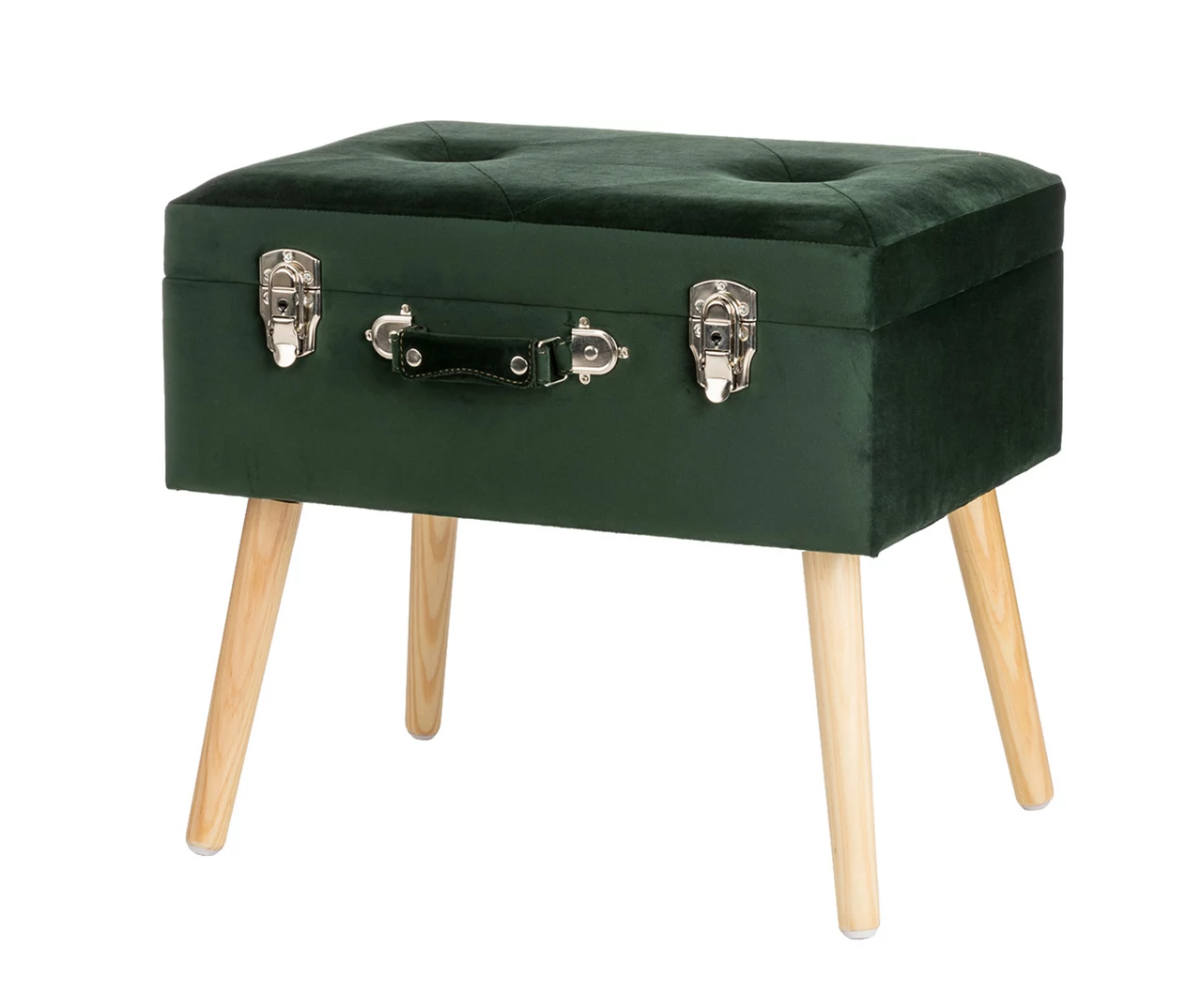 Glitzhome Velvet Suitcase Storage Stool 3 Glitzhome Velvet Suitcase Storage Stool