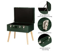 Glitzhome Velvet Suitcase Storage Stool 21 Glitzhome Velvet Suitcase Storage Stool -Furniture Series Sales 810598947 A0 5