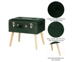 Glitzhome Velvet Suitcase Storage Stool 22 Glitzhome Velvet Suitcase Storage Stool -Furniture Series Sales 810598947 A0 6