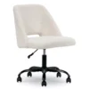 Cream Faux Wool Boucle Rolling Swivel Office Chair 1 Cream Faux Wool Boucle Rolling Swivel Office Chair -Furniture Series Sales 810606674 A0 1
